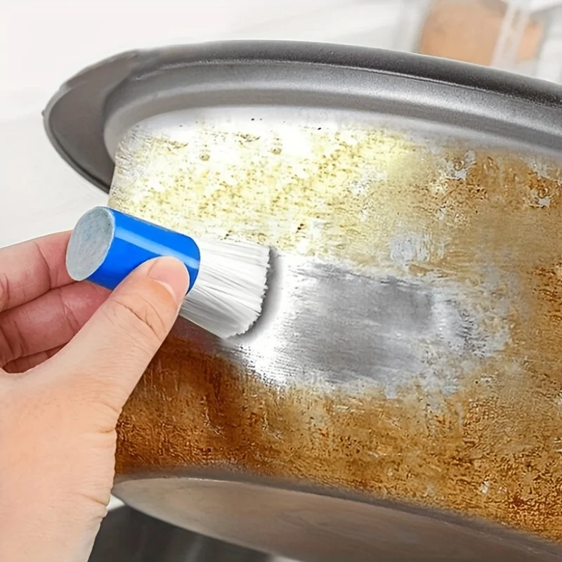 2 pçs fácil calcário escovas de limpeza 1pc haste vara metal removedor ferrugem limpeza cozinha pote panelas banheiro vidro removedor ferrugem