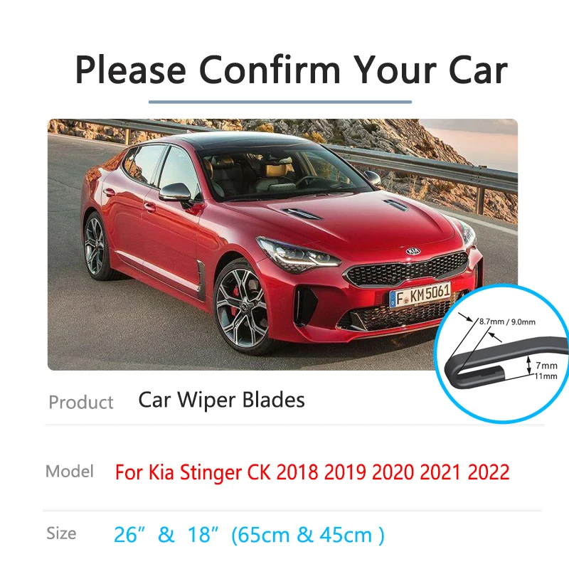 For Kia Stinger CK 2018 2019 2020 2021 2022 Front Winter Wiper Blades Brushes Cutter Cleaning Window Windshield Windscreen Parts