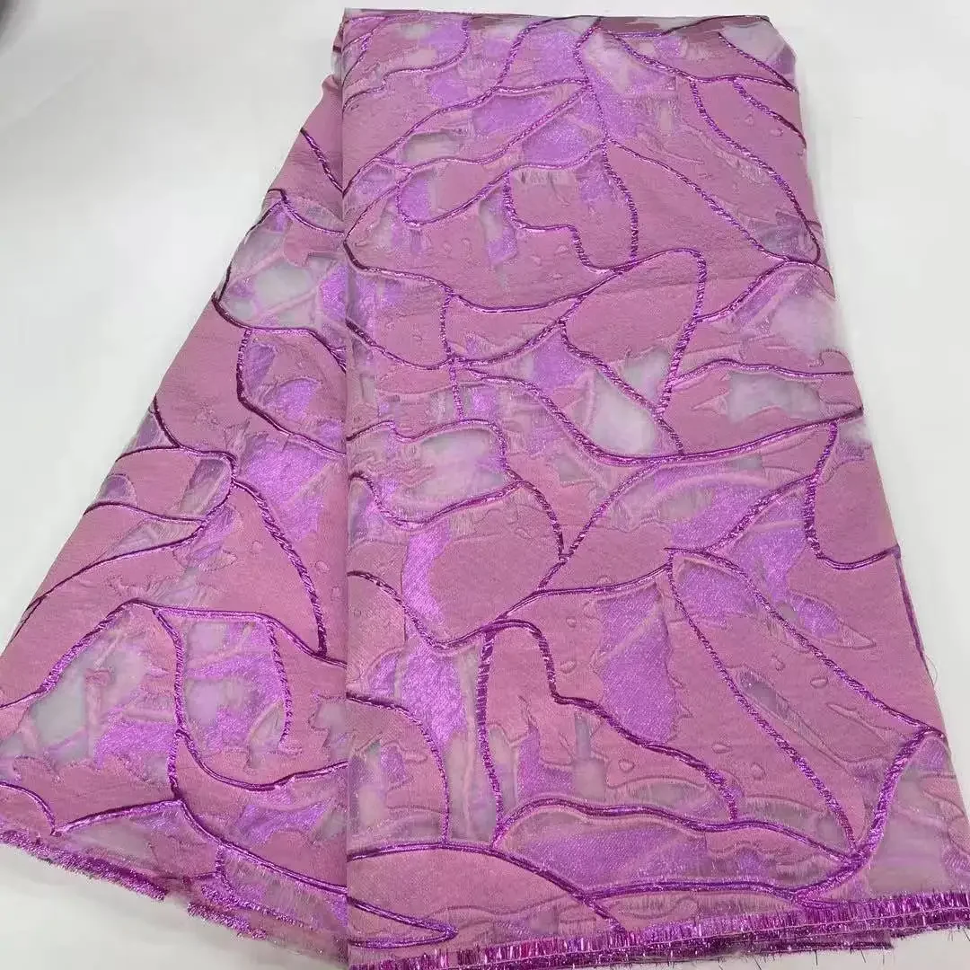 

African Tulle Lace Fabric 2025 Satin Nigerian Brocade Gild Jacquard Lace Fabric For Sewing Wedding Party Dress Women Cloth RL680