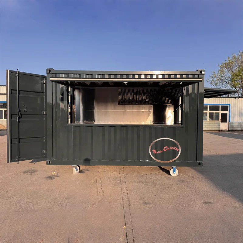 

Custom Mobile Freezer Vending Carts Fast Food Truck Van Street Pizza BBQ Food Trailers for Sale - Fully Equipped Mobile Kitchen