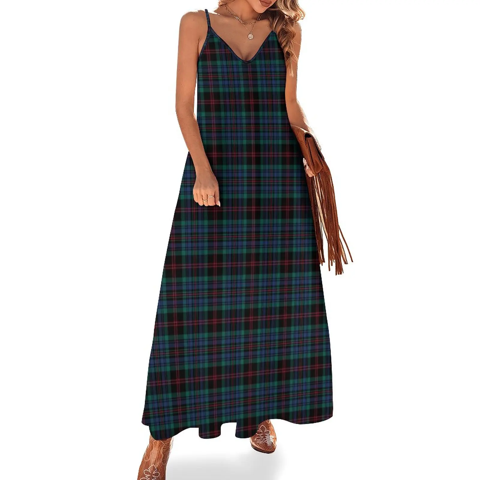 

Daly Tartan Pattern Irish Plaid Sleeveless Dress women long dresses Women's clothing summer woman dress 2024