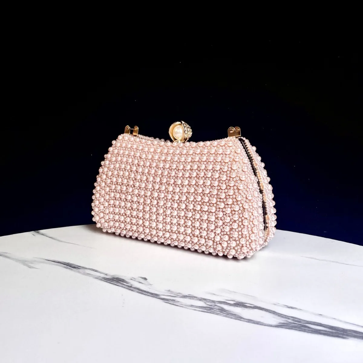 

Bloomsteps Elegant Handmade Pearl Bag, Lady's Dress Evening Party Handbag, Crossbody Bag, Dinner Bag