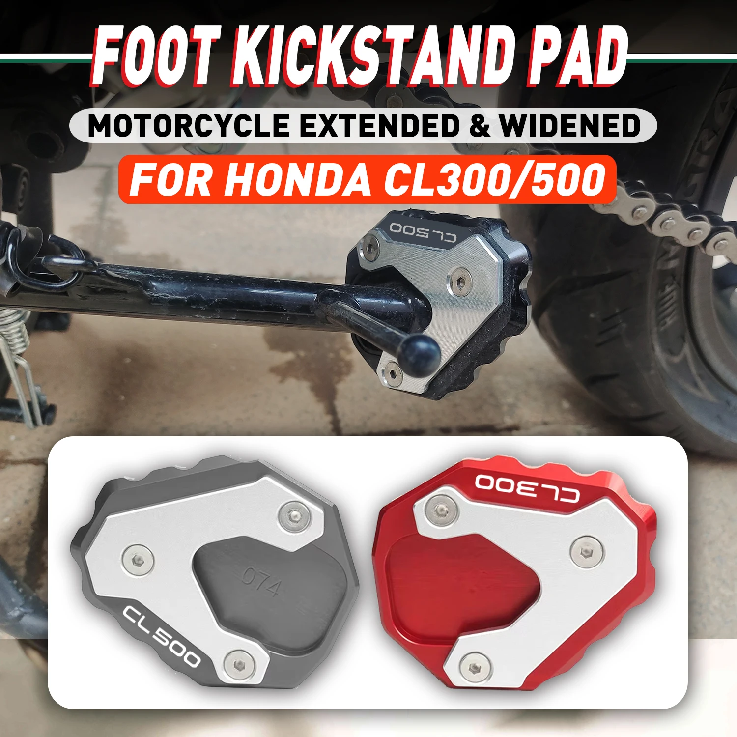 Für honda cl500 cl300 motorrad zubehör ständer fuß seiten ständer ver größerer polster platte fuß stützen verlängerung cl