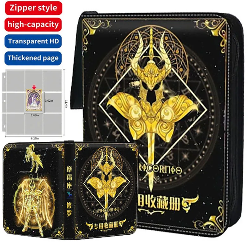 

Saint Seiya Card Binder Collector Book Folder 4/9 Pocket Zipper Anime Trading Game Card Album Holder with 50 inner Pages