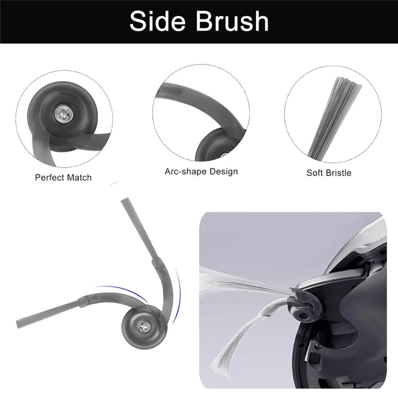 حزمة ملحقات المكنسة الكهربائية البديلة ABKR لـ Roborock QV 35A / QR 598 / QR 798: تتضمن مرشحات وفرش وقماش ممسحة وغبار B