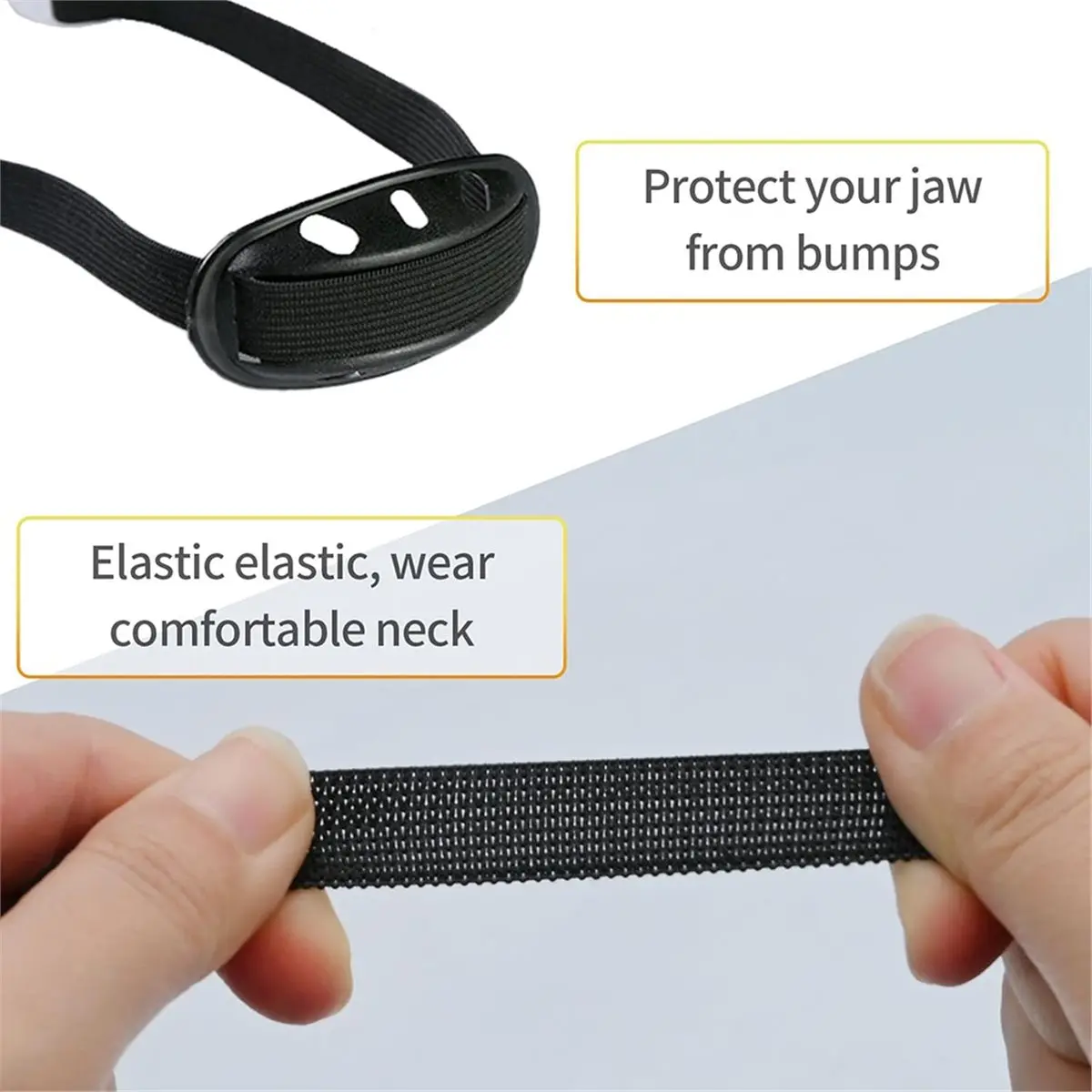Universal Helmet Chin Strap, Black Elastic Chin Strap and Multi-Point Adjustable Chin Cup 4pcs