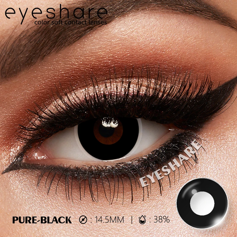 EYESHARE 1 Paar weiße farbige Kontaktlinsen für Cosplay, rote Kontaktlinsen, Anime-schwarze Augenlinsen, Halloween-Schönheits-Make-up-Linsen – Detail 5