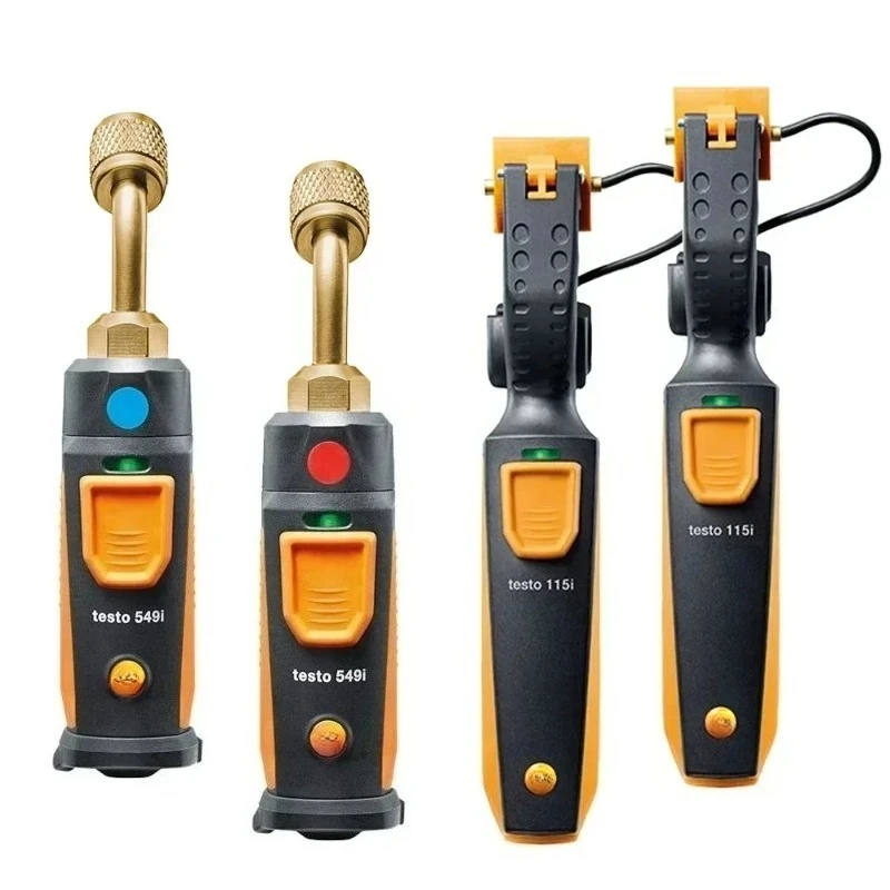Testo 549i & 115i Digital Manifold Kit, Smartphone Operated High‑Pressure Gauge And Pipe‑Clamp Thermometer