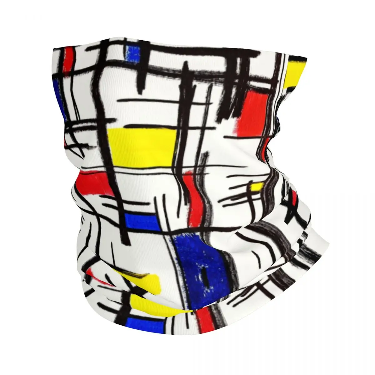 Piet Mondrian Minimalist De Stijl Bandana Neck Warmer Women Men Winter Hiking Ski Scarf Gaiter Modern Art Face Cover