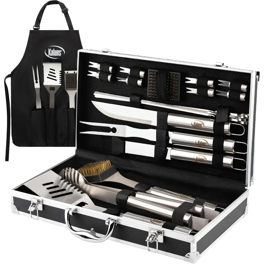 

Grilling Accessories Birthday Gifts for Men Grilling Gifts Heavy Duty Stainless Steel BBQ Grill Tools Set for Outdoor Grill wit