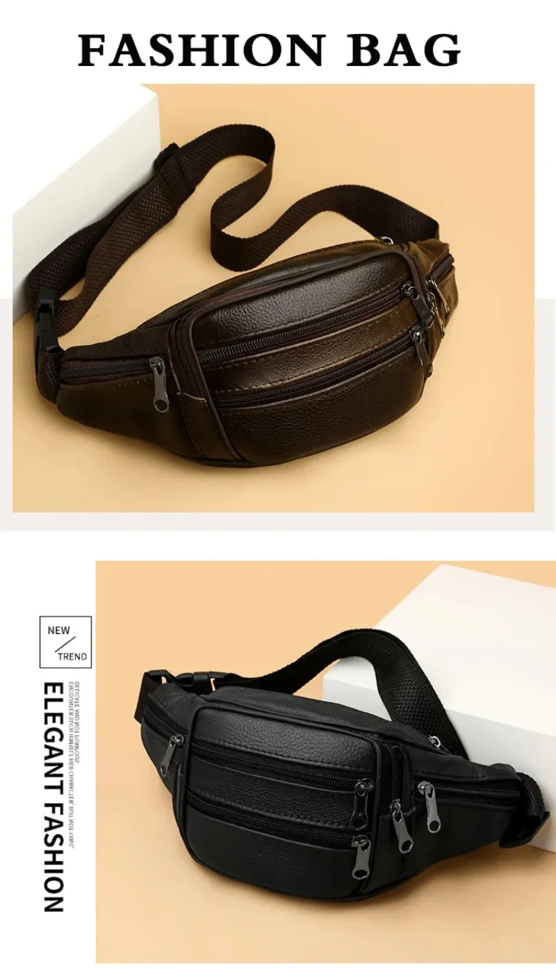 Umhängetasche Luxuriöses Design Langlebige Taschen Brusttasche Business Herren-Handtasche Schultertasche Herren Echtleder Brusttaschen – Detail 1