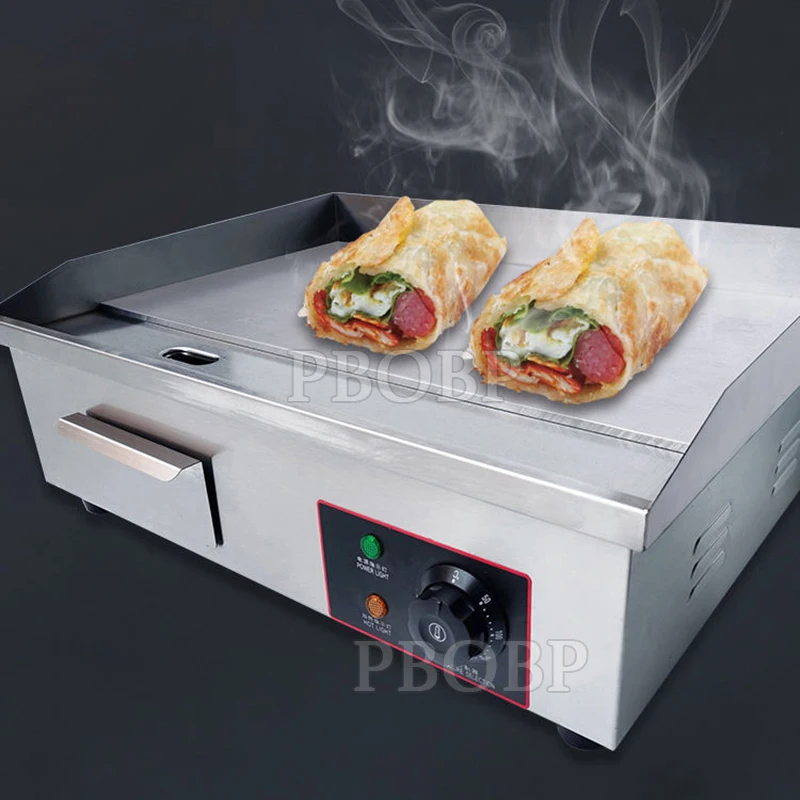 Wholesale 3KW Commercial Counter Top Stainless Steel Electric Griddle Hot Plate Kitchen Grill China's New Fried Pans Burger