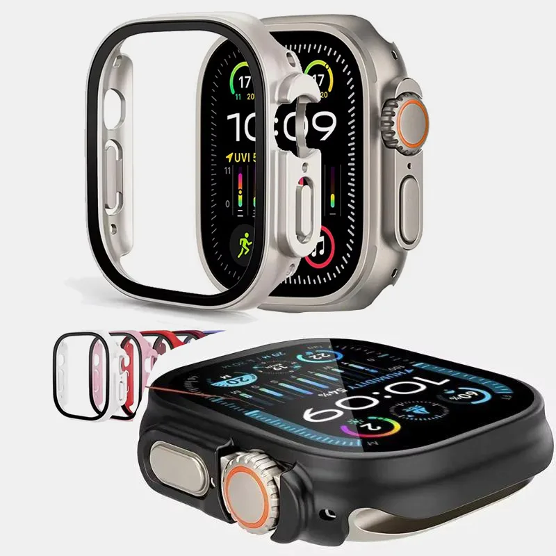 3pcs Cover For Apple Watch Case Ultra 3 2 49mm strap Accessories Hard PC Bumper Shell screen Protector iwatch series ultra 49 mm