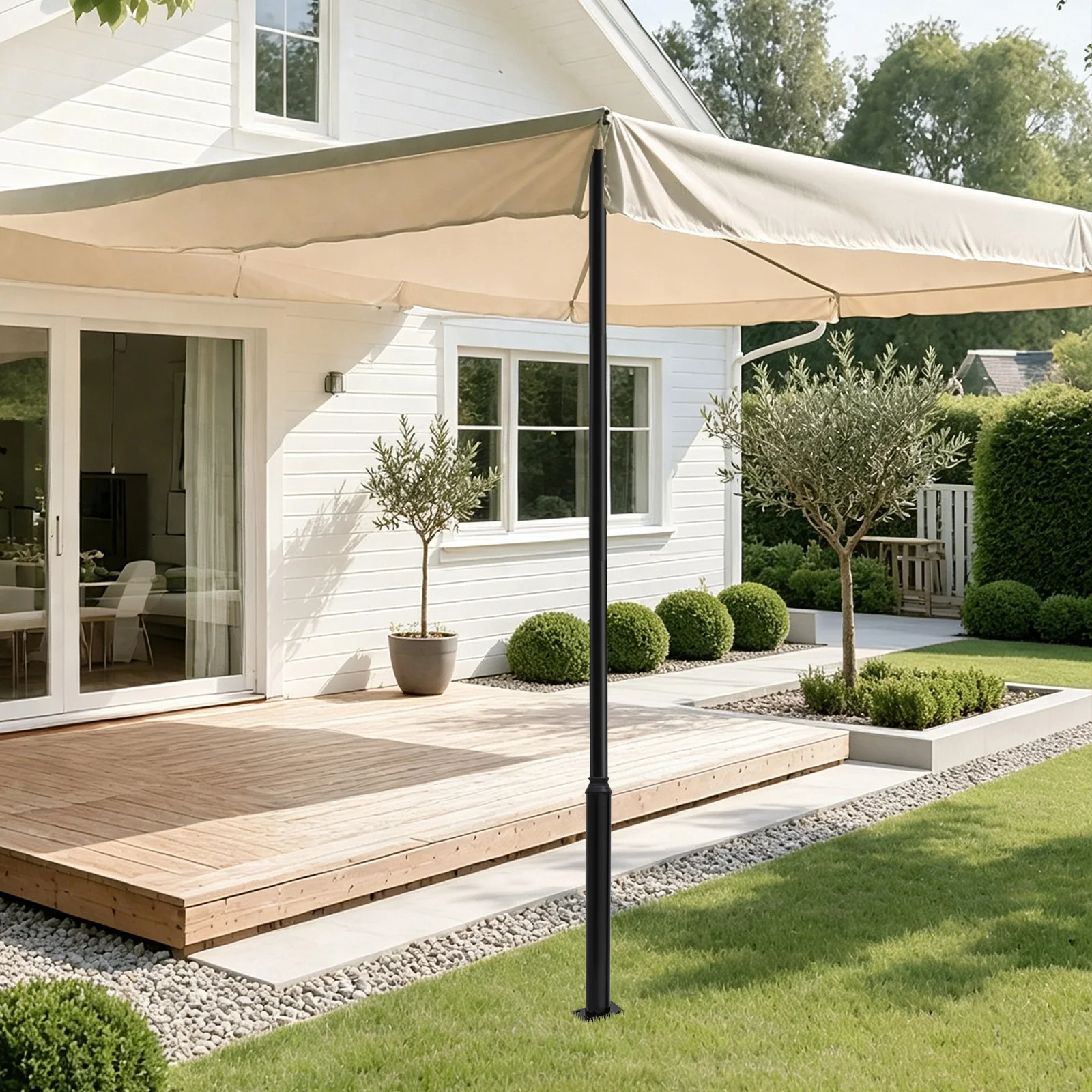 Poste para Farola Exterior de 4 m con Base Cuadrada de 20 × 20 cm