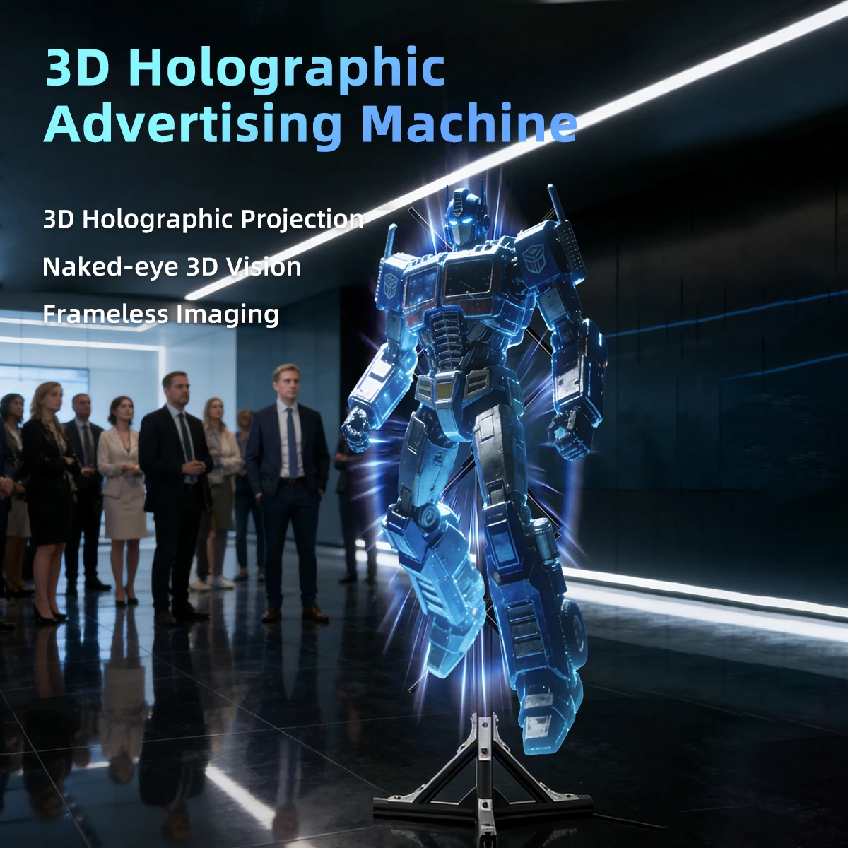 3D Holographic Fan With Stand Splicing HD Hologram Fan Advertsing Light LED Screen Projector Display Support APP Remote Control