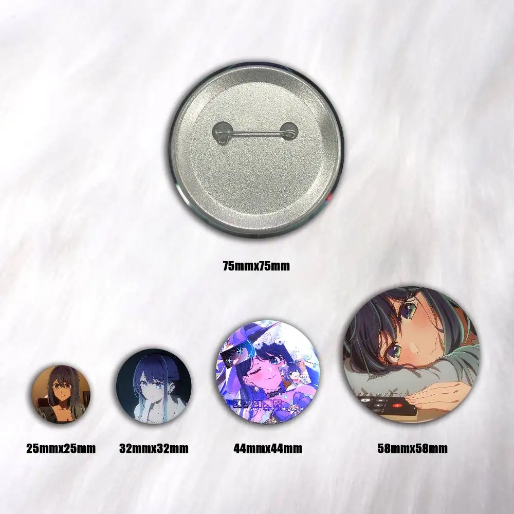 A-Kurokawa Akane Anime Cartoon Round Brooches On Backpack Jacket Acrylic Button Pins Collection Gifts
