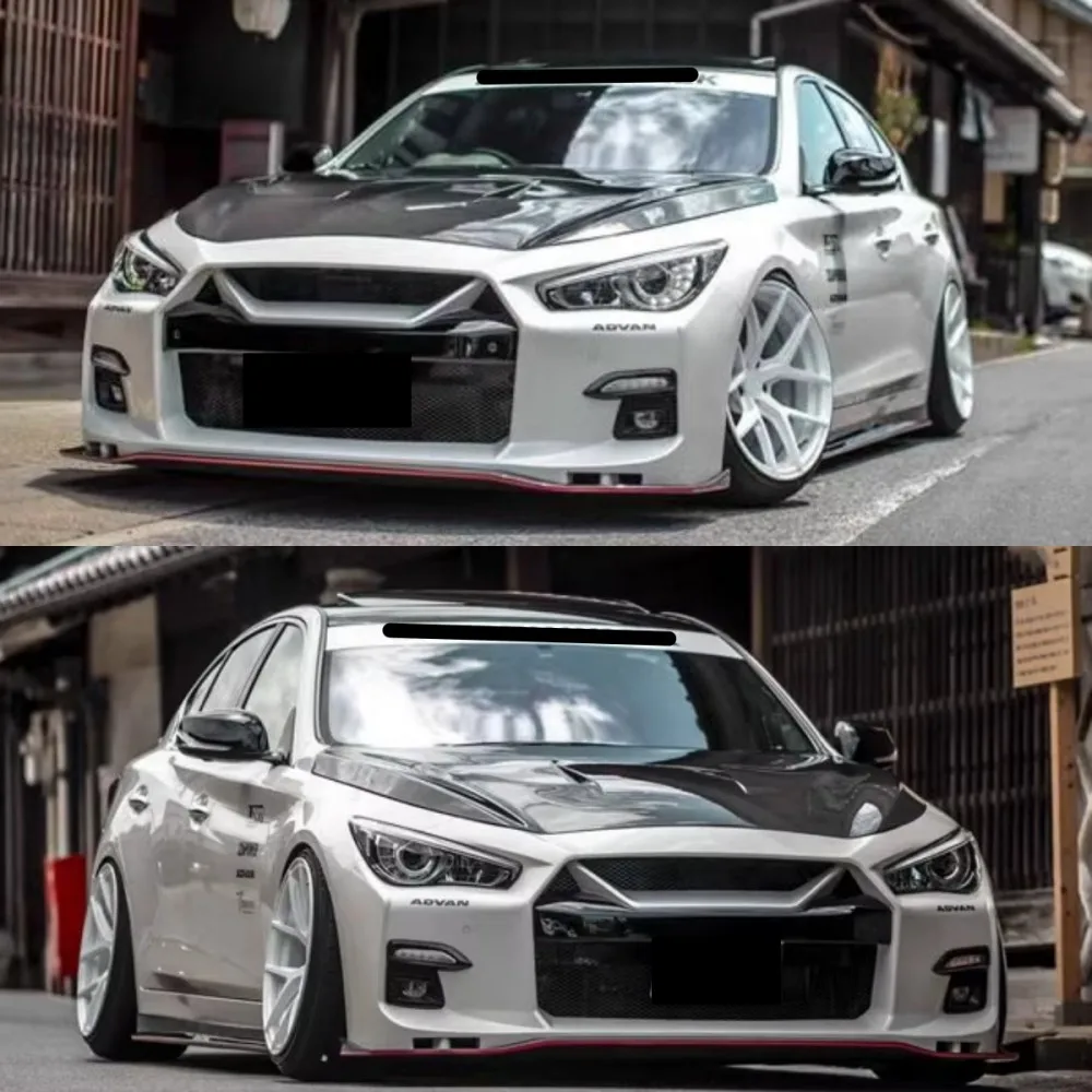 Body Kit Front Bumper Front Lip Shovel Assembly For Infiniti Q50 Q50L Modified New Style Fog Lamp Frame Auto Accessories