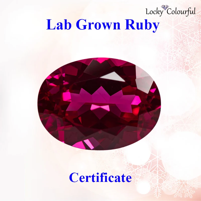 

Lab Grown Ruby Oval Shape Wholesale Rubellite Color Charms Selectable AGL Certificate Beads for Diy Jewelry Making Materials