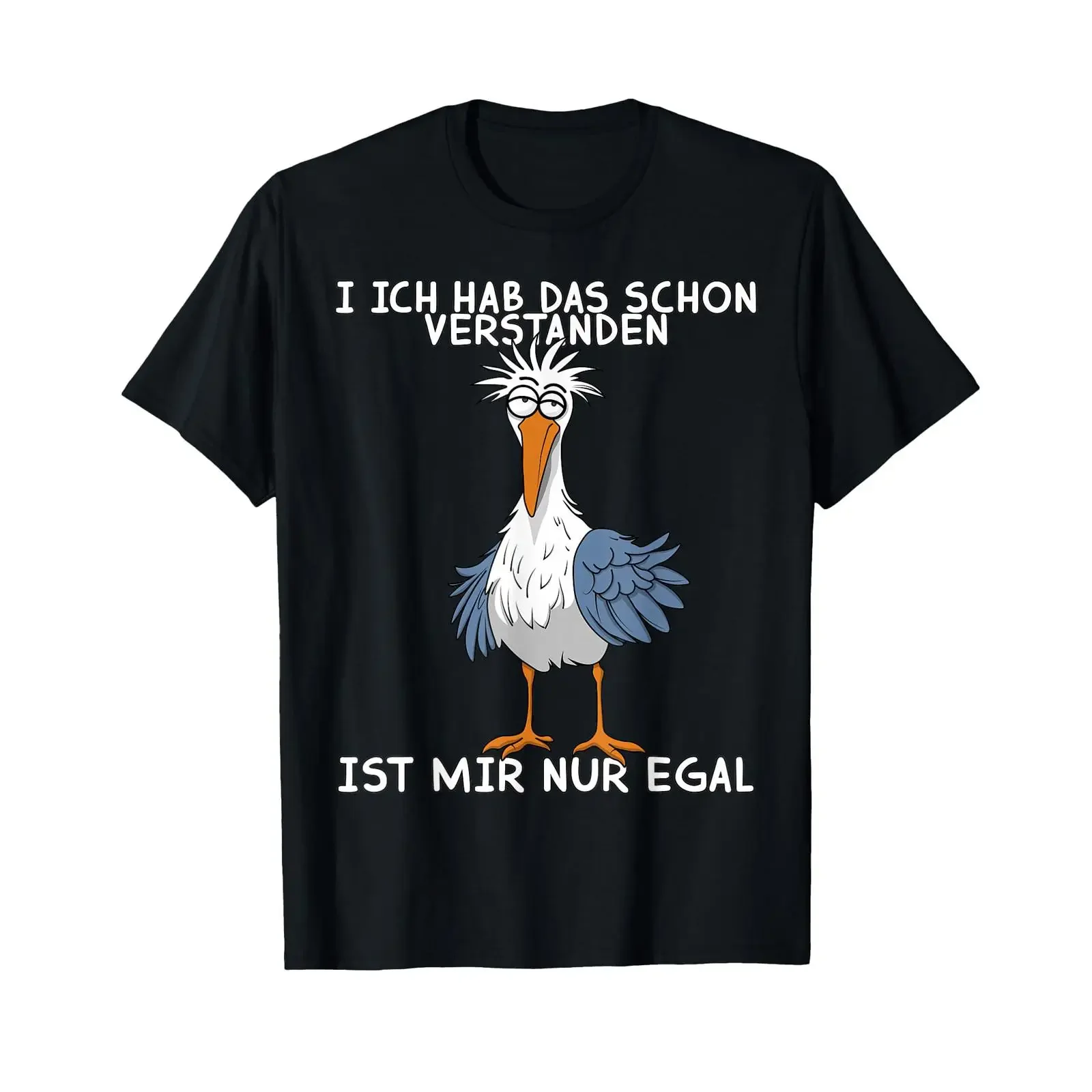 Funny Seagull I Have The Already Understood Is Mir Nur Egal T Shirt vintage Washed Top For Everyday Wear Casual Comfortable