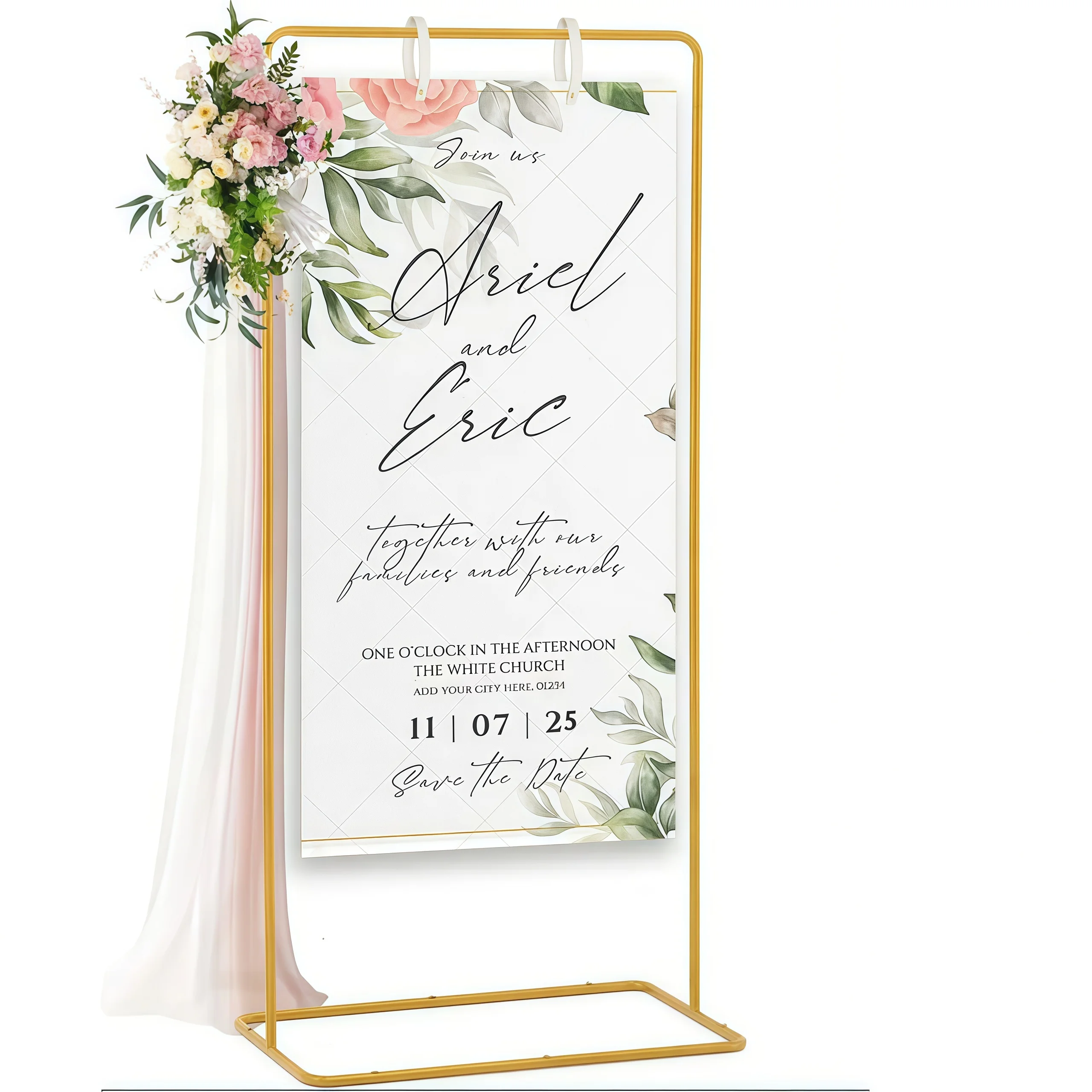 حامل عرض على شكل قوس مربع، مناسب لعرض مخطط جلوس الزفاف، وحامل إعلانات السوبر ماركت، وحاضر اجتماعات الشركات