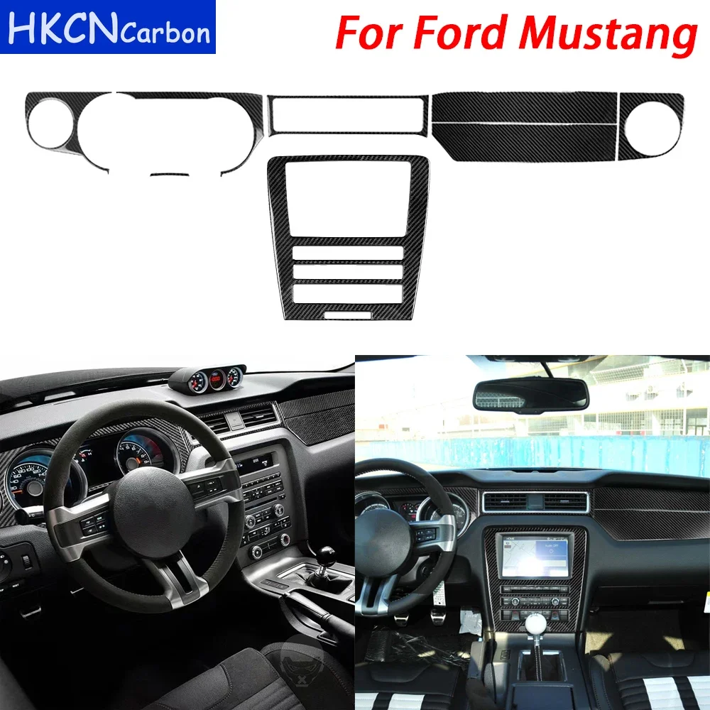 For Ford Mustang 2009-2013 Carbon Fiber Accessories Central Control Dashboard Speedometer Panel Car Interior Decoration Sticker