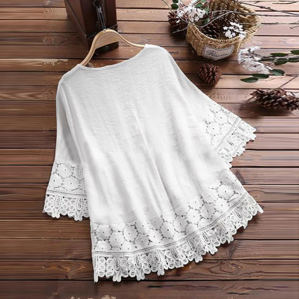 Summer Vintage Women T-shirts Oversized Casual Fashion Flower Print Pullover Tops Women Blouse Plus Size Clothing Bohemian