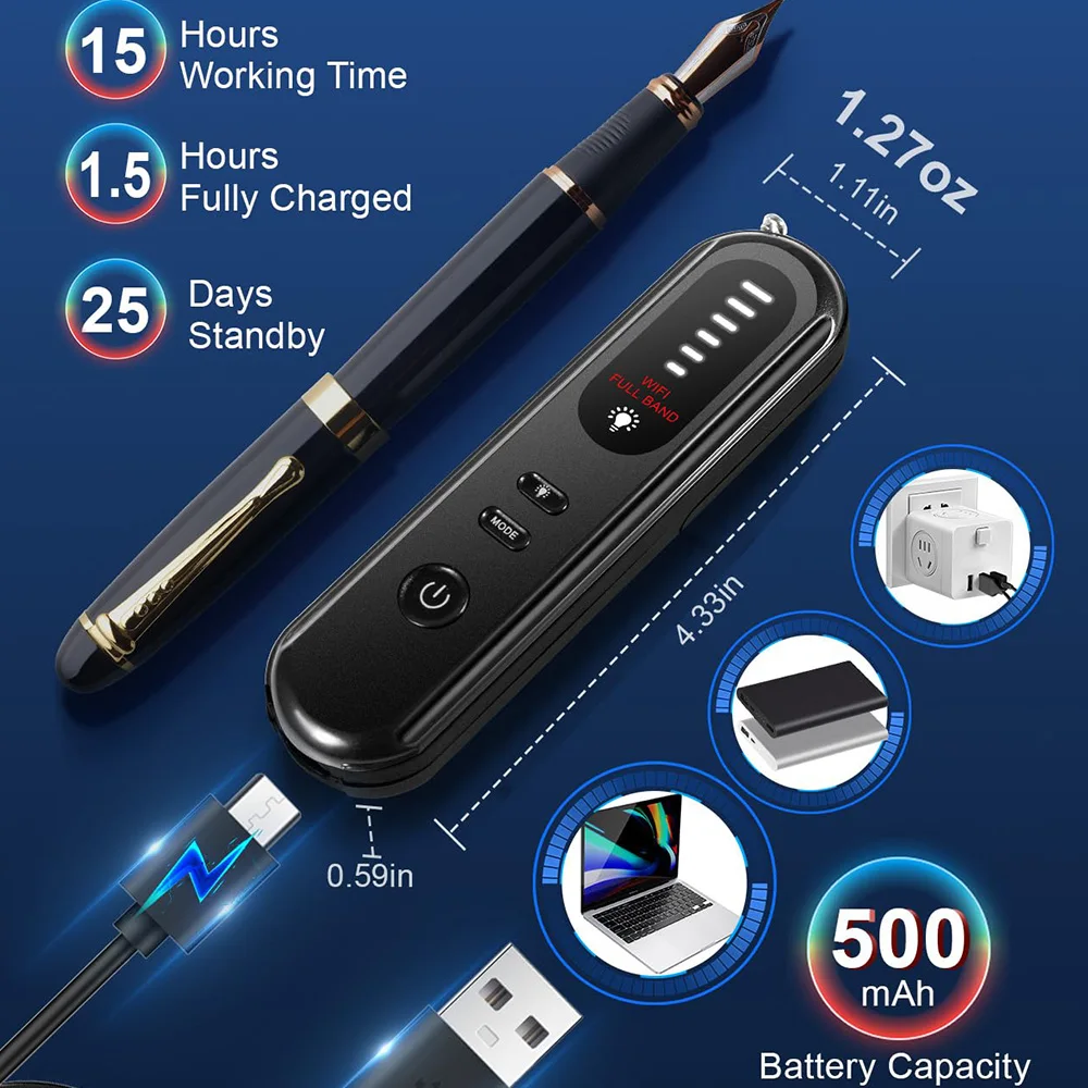 Détecteur de caméra cachée pour caméra cachée, détecteur Anti-espion, GPS professionnel, écoute électronique, dispositifs de recherche, Protection de sécurité