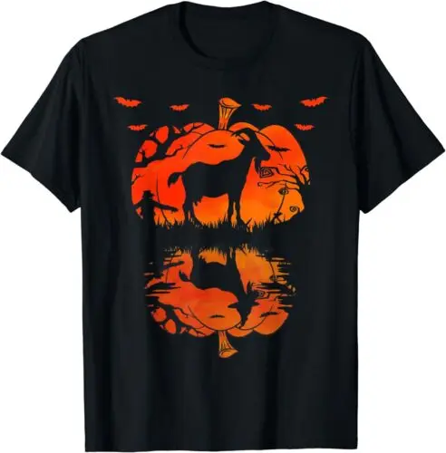 

Goat Pumpkin Halloween Funny Gift Idea Premium Tee T-Shirt S-5XL