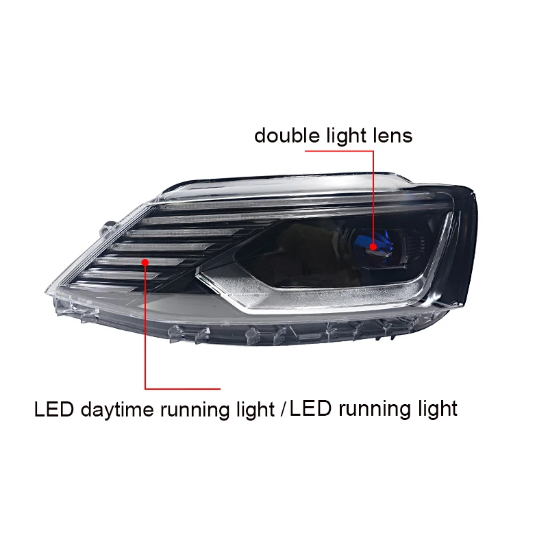 Car Lights for VW Jetta MK6 Headlight 2011 2012 2013 2014 2015-2018 Jetta Head Lamp Drl Projector Lens Automotive Accessories