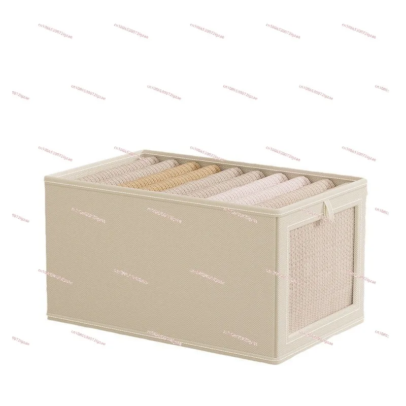 

Ящик для хранения гардероба, ткань Оксфорд с окном, хранилище для одежды в спальне с крышкой, бытовой пылезащитный большой утолщенный ящик-органайзер