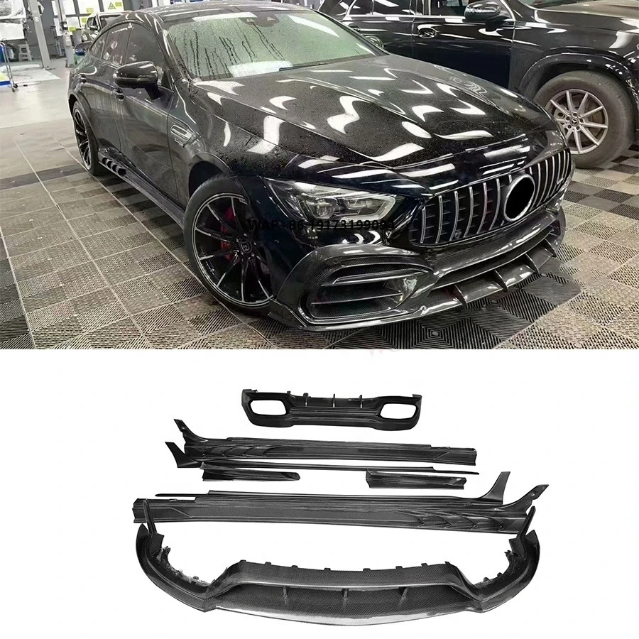 Top-car Style Carbon Fiber Body Kit for AMG GT50 GT63 2019+ Front Lip Side Skirt Rear Diffuser Spoiler Bodykit