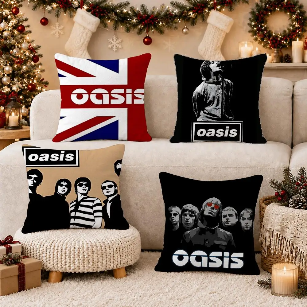 Rock Band O-Oasis Cushion Cover Soft Short Plush Pillow Case Cushion Cover for Living Room Sofa Decor