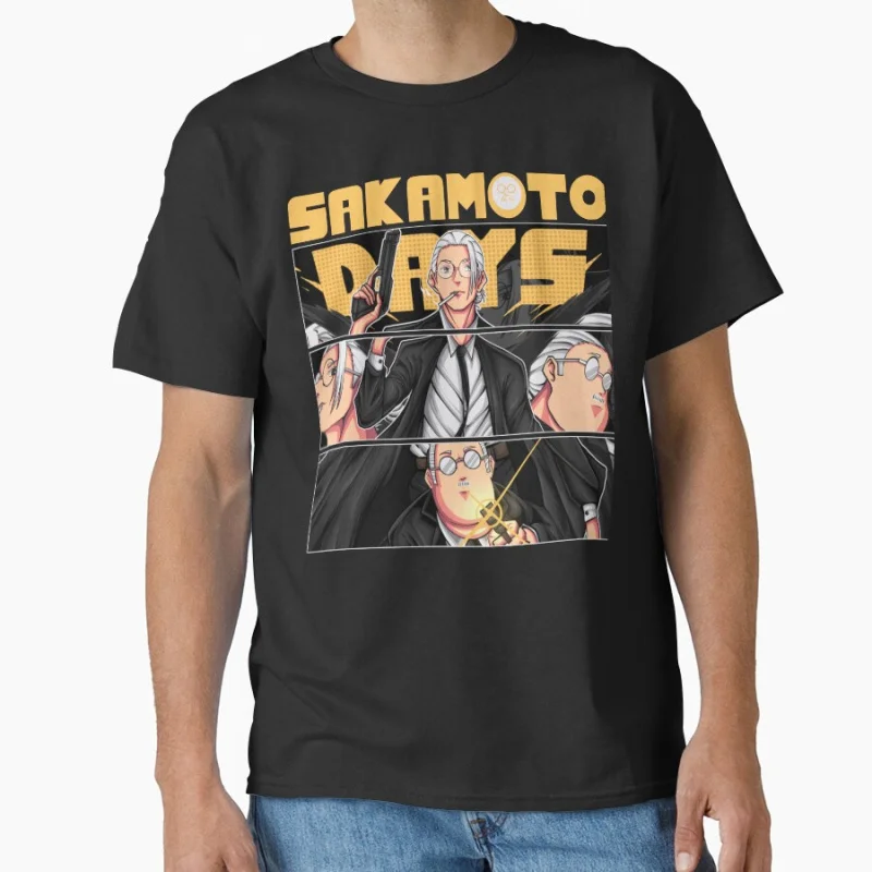 

Funny Vector Style 80s Manga Sakamoto Days Anime t shirt for men Large size Tops S-6XL 100% cotton mens Clothes