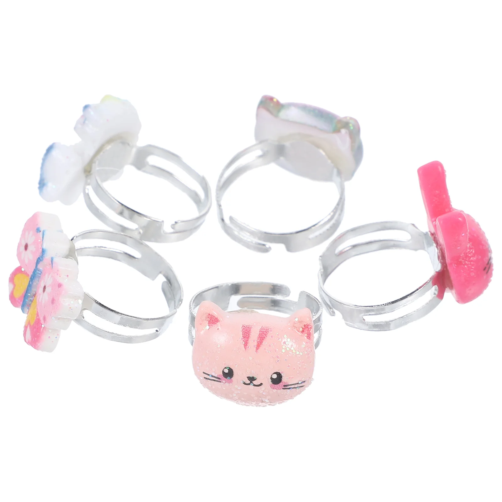 1 Box Toddler Rings Little Girl Rings Cat Shape Rings Kids Jewelry Birthday Gifts girls rings kids jewelry for girls