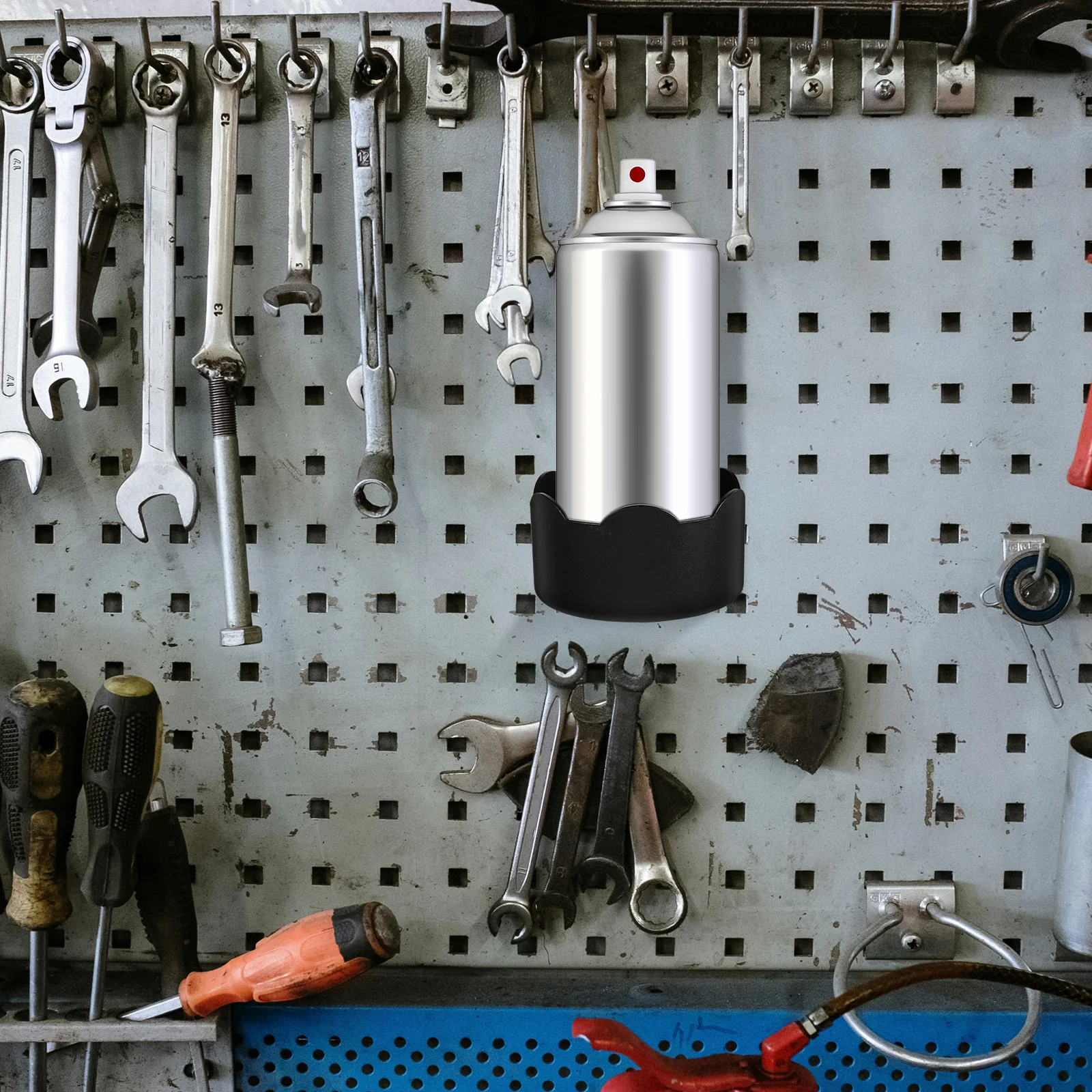 

Multifunctional Spray Paint Can Storage Rack Garage Wall Mounted Organizer Aerosol Tools Black Wall Mount Bottle Holder Workshop