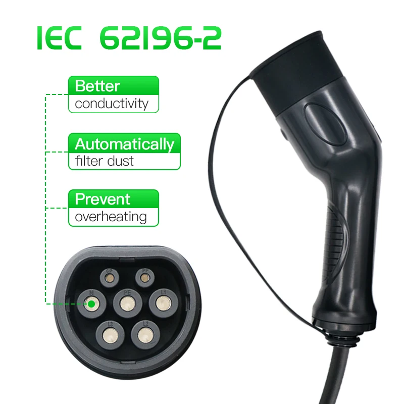 Electric Car 16A 32A Mode2 EVSE Charging Box Level 2 Portable EV Charger Cable Type 1 Type 2 to schuko Plug