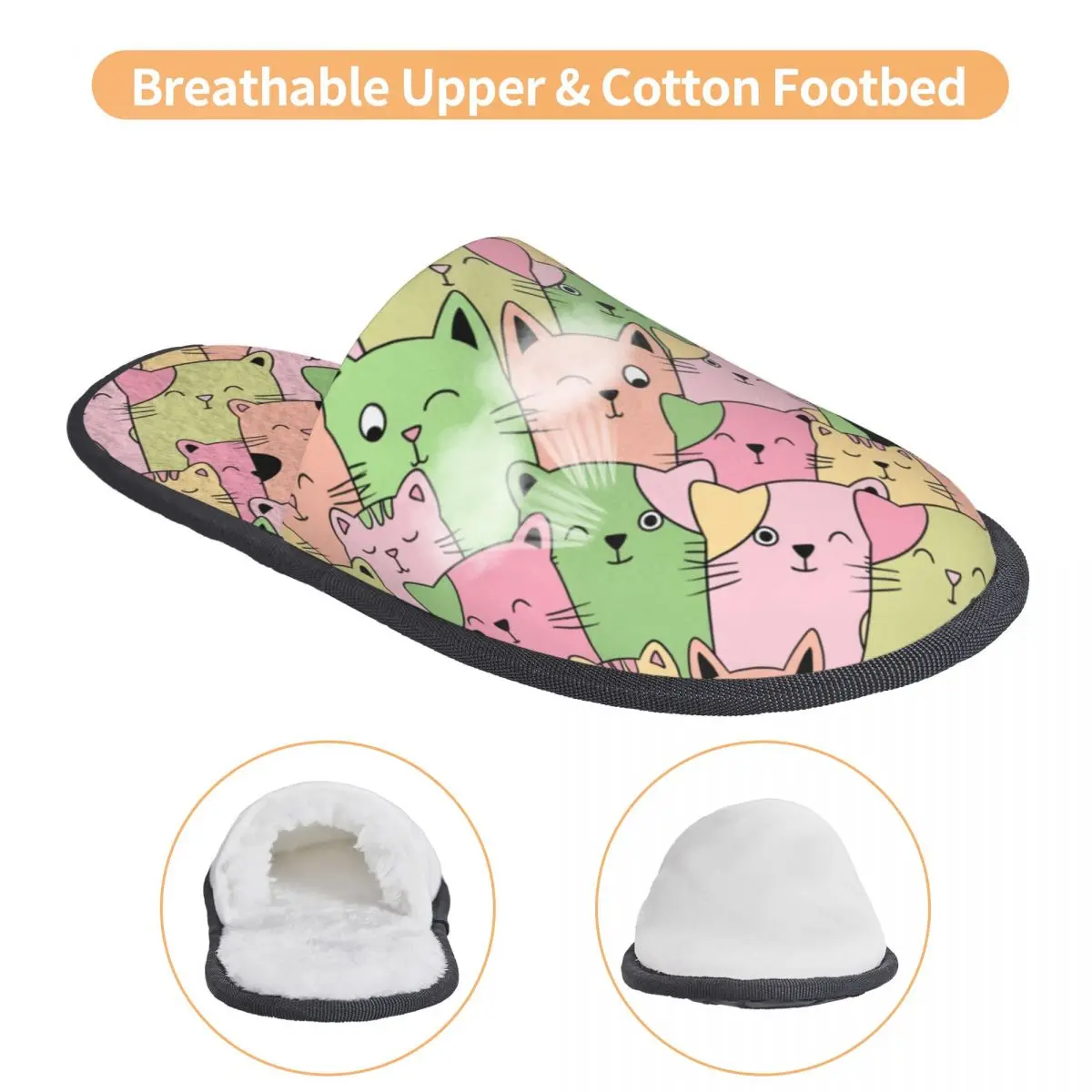 مخصص كاواي القطط الراحة جرجر رغوة الذاكرة النعال النساء لطيف الحيوان هريرة فندق منزل الأحذية #3