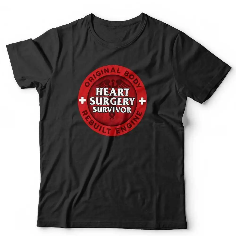 Heart Surgery Survivor TShirt Unisex Bypass Operation Open Heart Attack Funny