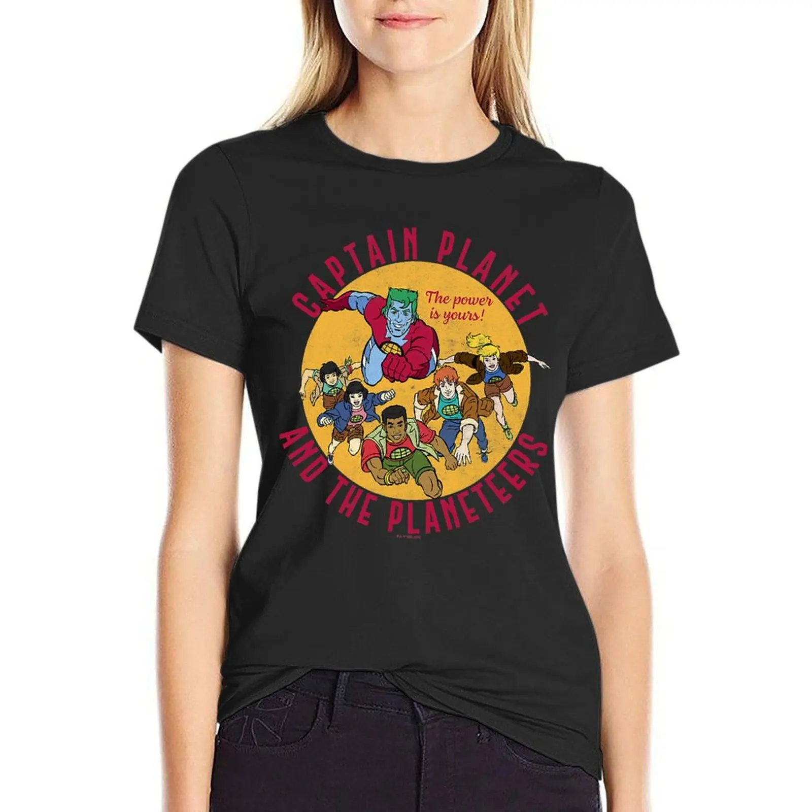 Captain Planet And The Planeteers Retro Logo T-Shirt cute tops oversized Summer Women's clothing