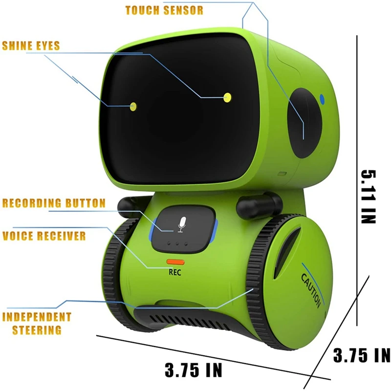 Smart Robot Toys For Kids, Children Intelligent Robot Toys With Voice Control & Contact Sense,Dance & Sing & Walk, Recorder