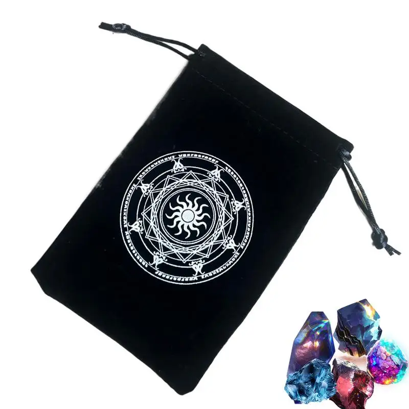 Tarot Bags And Pouches Flannel Tarot Card Case Drawstrings Reusable Tarot Deck Holder Tarot Card Pouch Portable Bundle Pocket