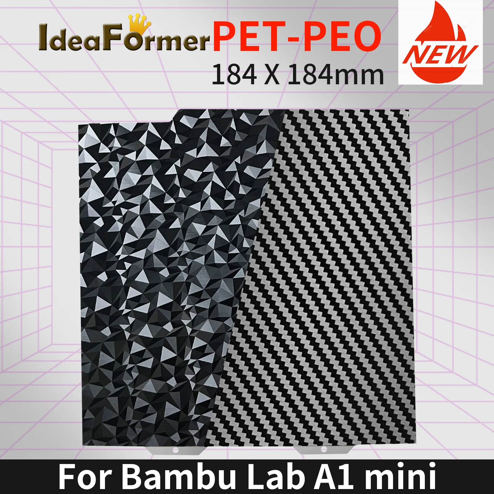 

IdeaFormer для Bambu Lab A1 Mini, строительная пластина, двухсторонняя печать, ПЭТ кровать, пружинный стальной лист 184x184 мм для Bambulab A1 Mini