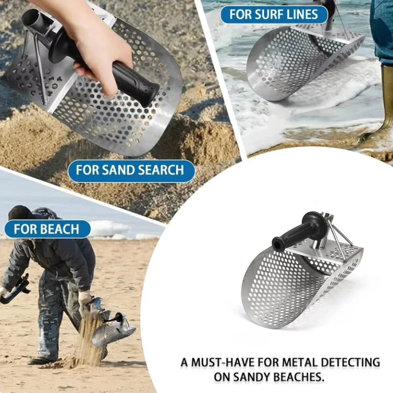 Paletta per sabbia e pala Strumenti per scavo Filtro per cercatore da spiaggia Pala per sabbia Manuale e pala per clessidra di rilevamento