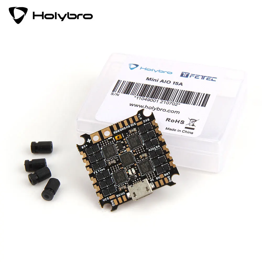 Holybro FETtec Mini AIO 15A MPU6000 F3 KISS FC Firmware 128K 15A DSHOT2400 4in1 ESC 25.5X25.5mm 2-4S for FPV Cinewhoop Drones