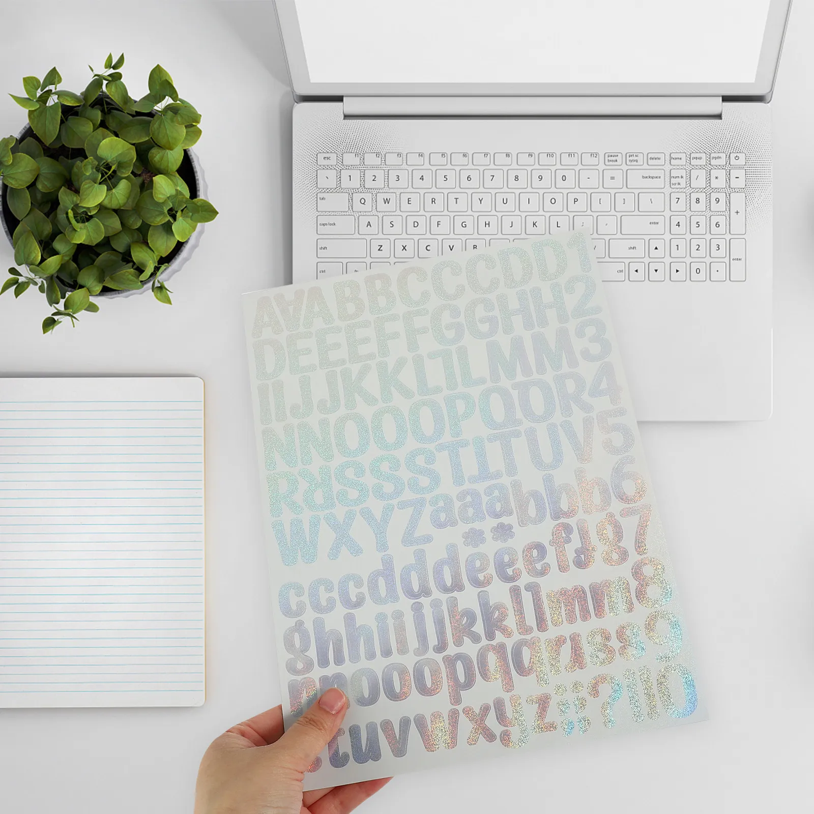 

10 листов голографических наклеек с буквами алфавита, съемные самоклеящиеся виниловые стикеры для декора, скрапбукинга, почтовых ящиков и поделок своими руками