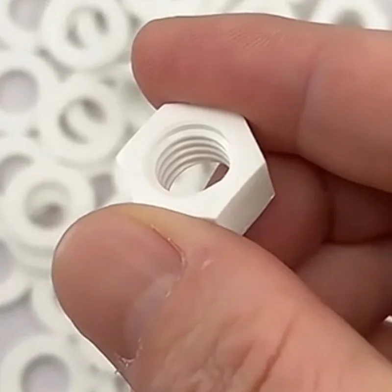 1/5/10/20/50Pcs White PP Plastic Hexagon Nuts M3 M4 M5 M6 M8 M10 M12 M14-M27 Corrosion Resistant Polypropylene Hex Lock Nuts