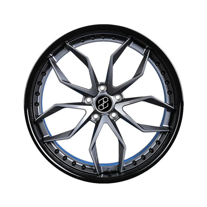 2 Pieces Gloss Black Shallow Blue Dark Gungray 5x112 20x10 Forged Wheels for 2014 Au di RS6