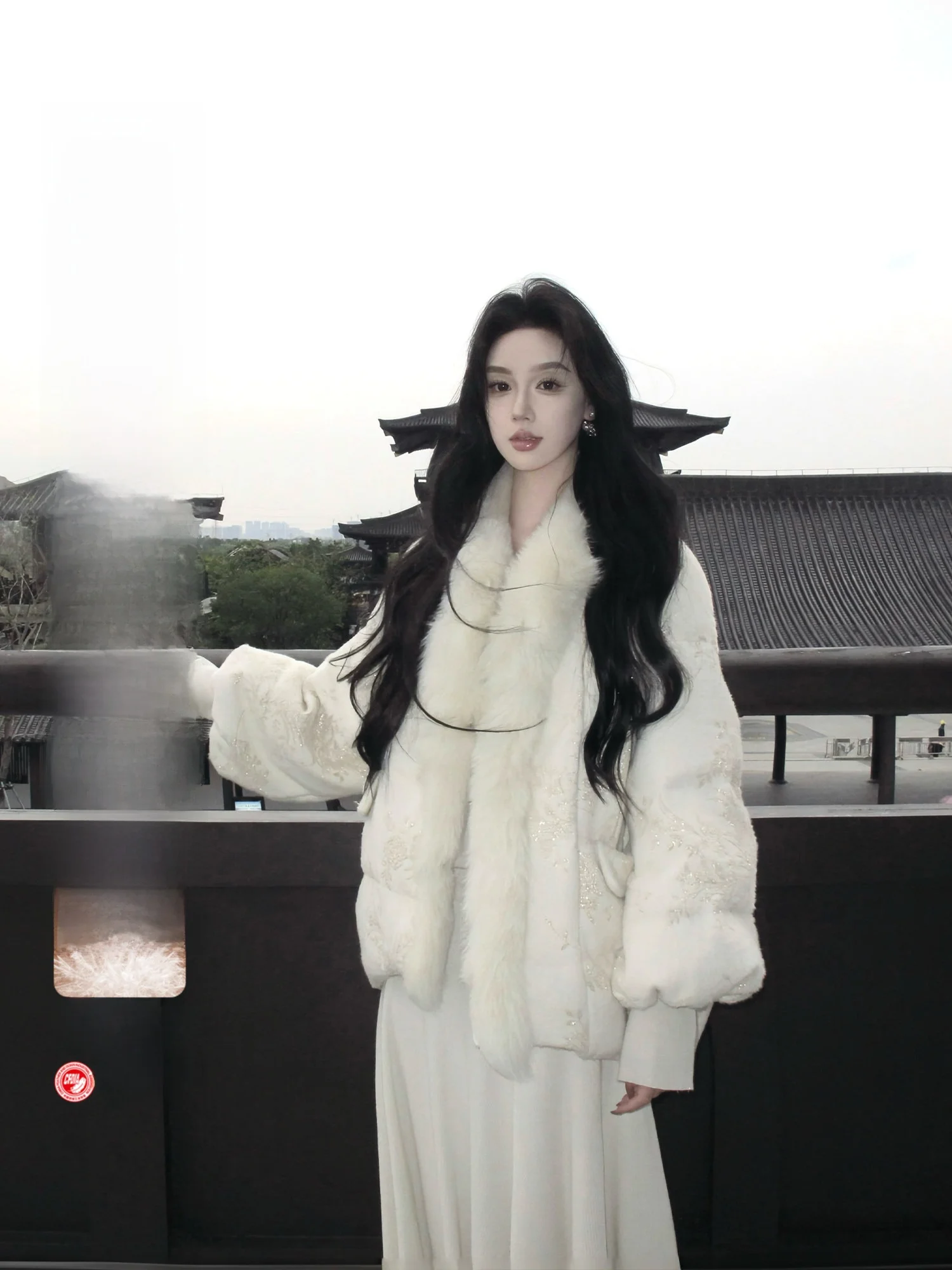 

Новая женская зимняя куртка 2025 года: белое пуховое пальто с длинными рукавами, теплая верхняя одежда с воротником-стойкой