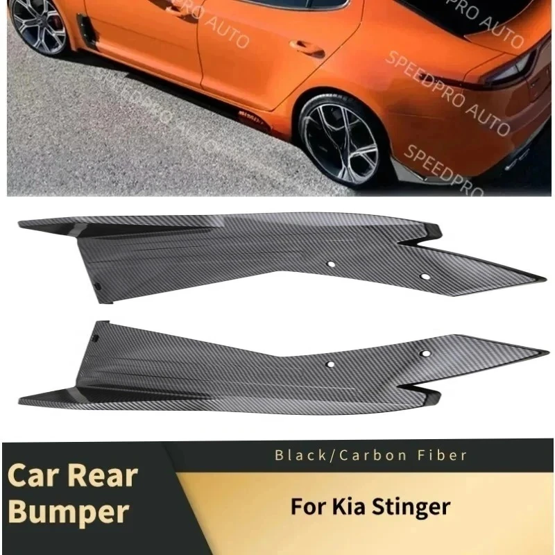 

Rear Bumper Spoiler Lips For K-ia Stinger Splitter Diffuser Scratch Protector Trims Side Skirt Extension Body Kit Black
