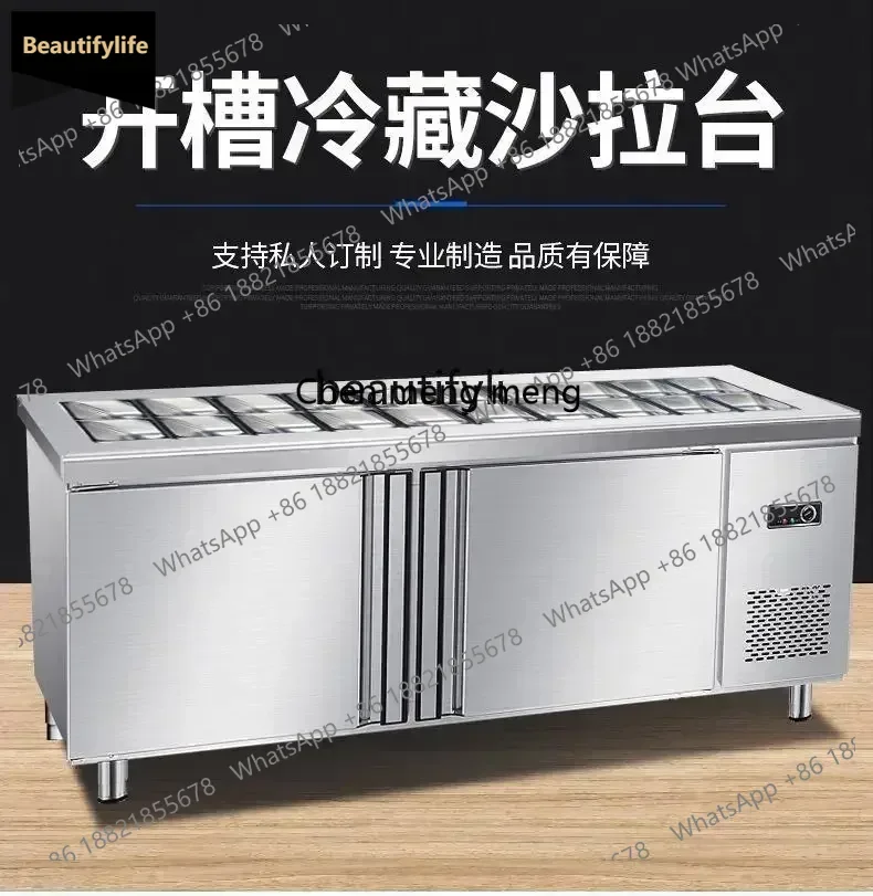 

a601 Стол-витрина для фруктов и овощей, используемый тайваньскими торговцами, и холодильная витрина для молочного чая